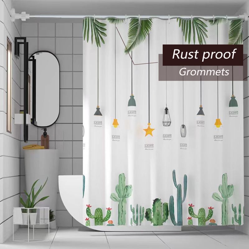 TIKABC Shower Curtain Liner, 4G PEVA Banana Leaves Shower Liner, Plastic Waterproof Shower Curtains, 72x72 inch with Grommet Holes 3 Magnetic Weights - Image 4